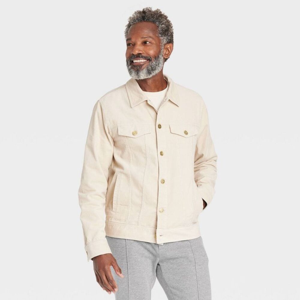 Men's Houston White Corduroy Trucker Jacket